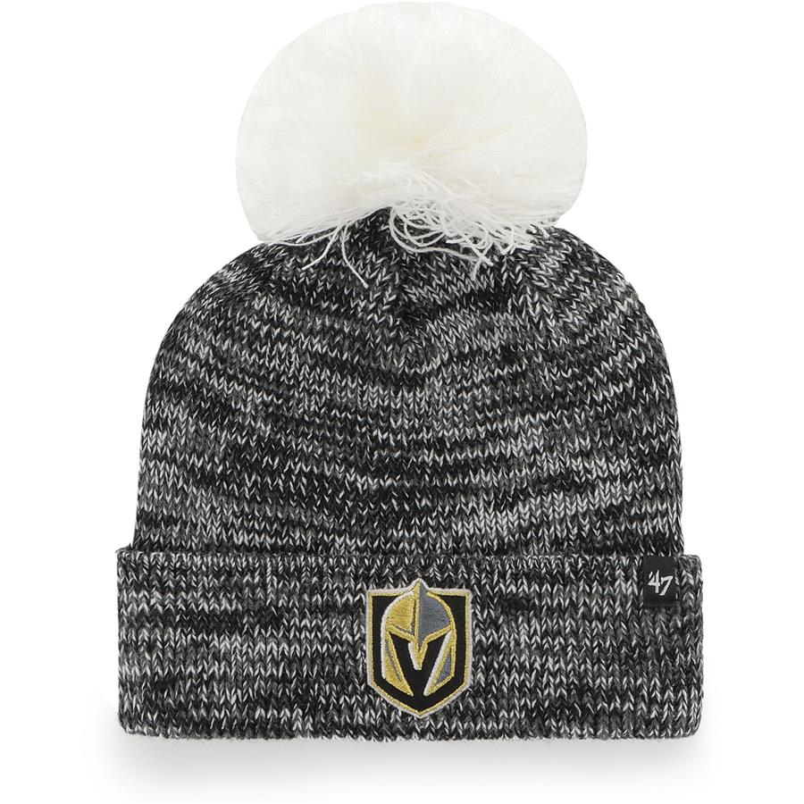 Vegas Golden Knights '47 Women's Triple Cross Cuffed Knit Hat with Pom - Gray