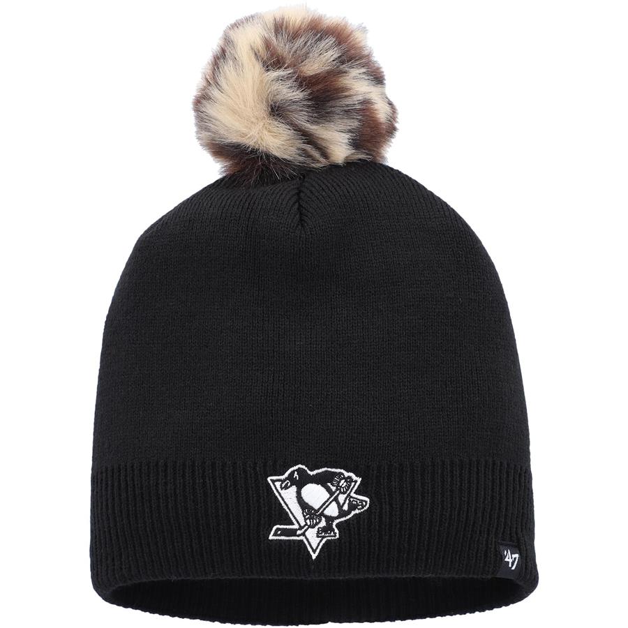 Pittsburgh Penguins '47 Women's Serengeti Knit Beanie with Pom - Black