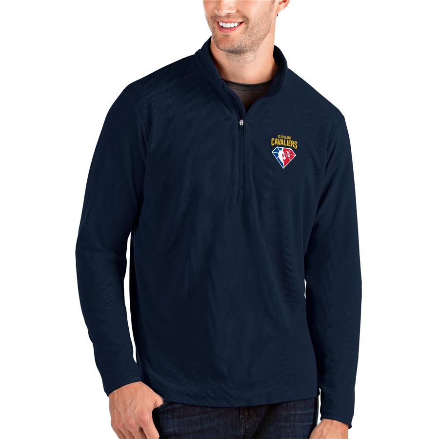 Cleveland Cavaliers Antigua NBA 75th Anniversary Glacier Quarter-Zip Pullover Jacket - Navy