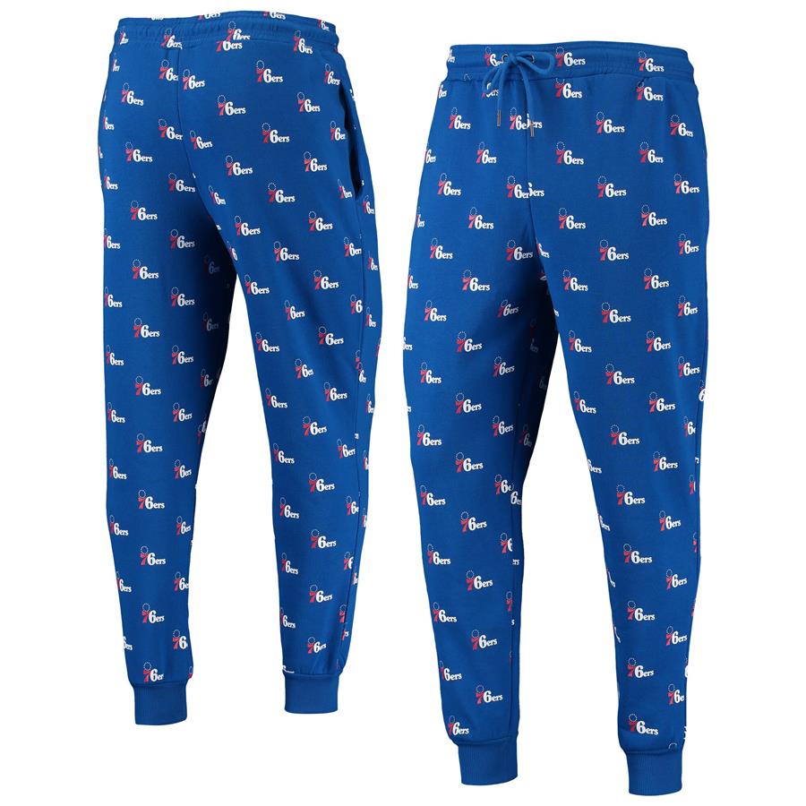 Philadelphia 76ers The Wild Collective Allover Logo Jogger Pants - Royal