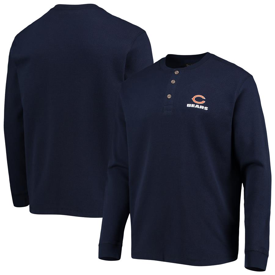 Chicago Bears Dunbrooke Logo Maverick Thermal Henley Long Sleeve T-Shirt - Navy