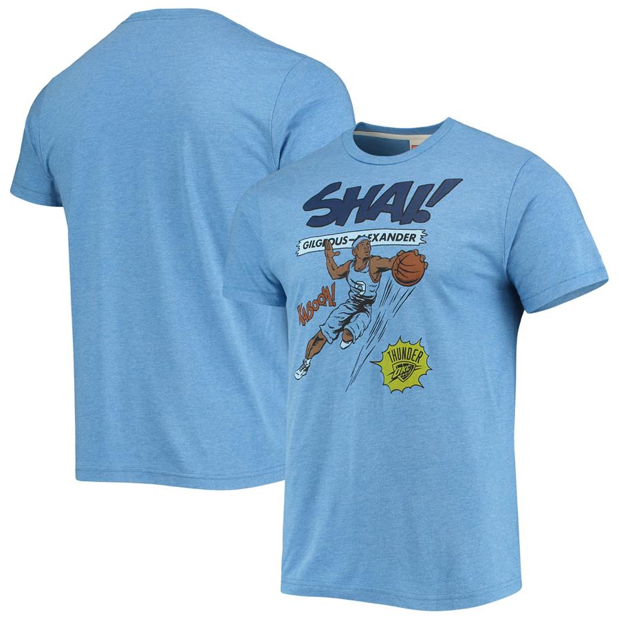 Футболка Shai Gilgeous-Alexander Oklahoma City Thunder Homage Comic Book Player Tri-Blend (голубой)
