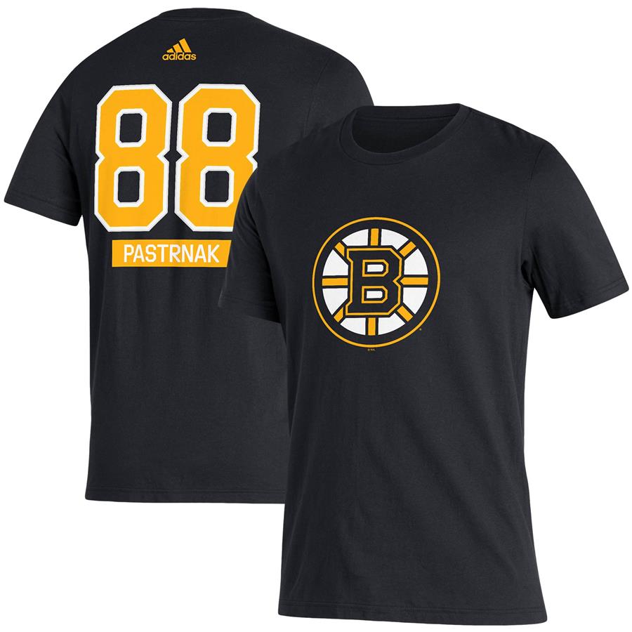 David Pastrnak Boston Bruins adidas Player Name & Number T-Shirt - Black