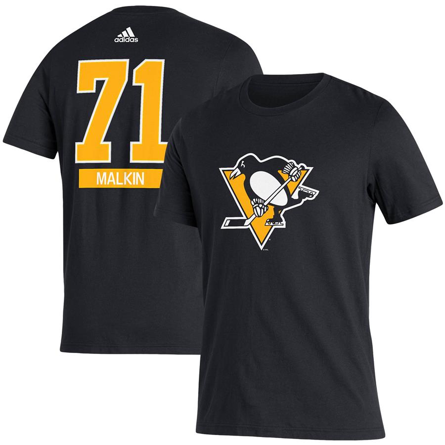 Evgeni Malkin Pittsburgh Penguins adidas Player Name & Number T-Shirt - Black