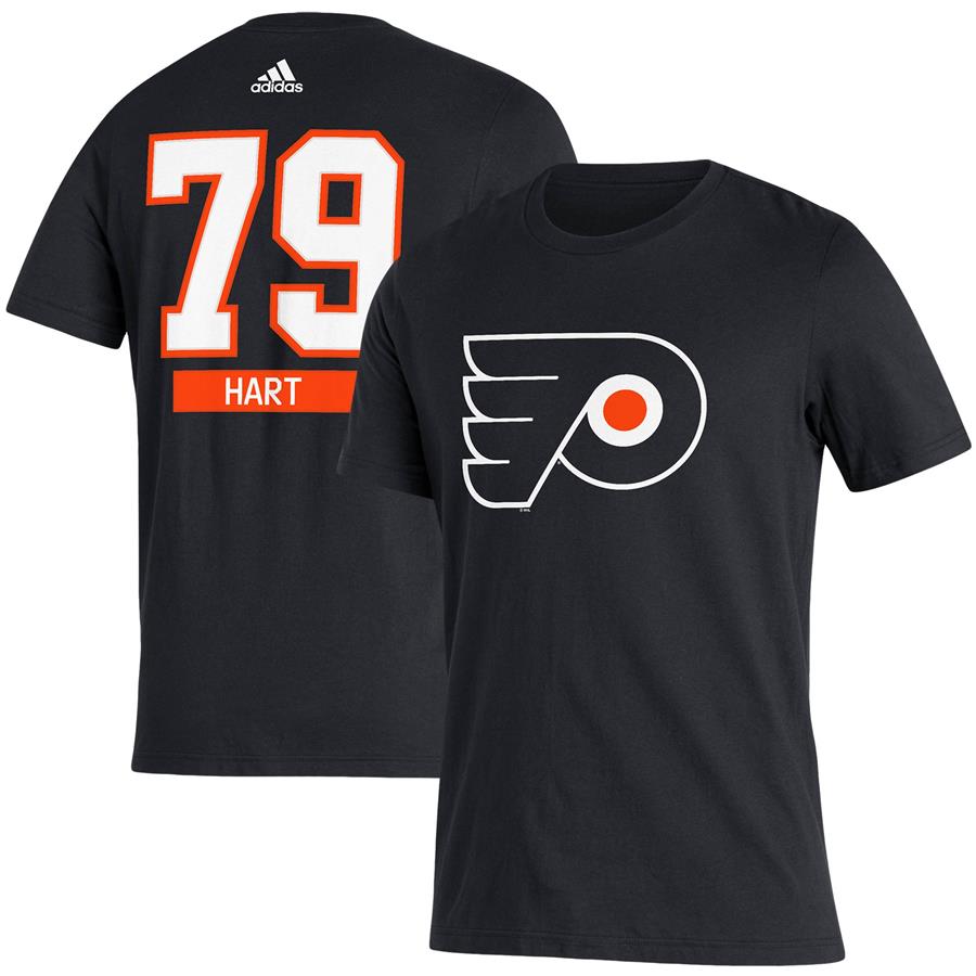 Carter Hart Philadelphia Flyers adidas Player Name & Number T-Shirt - Black