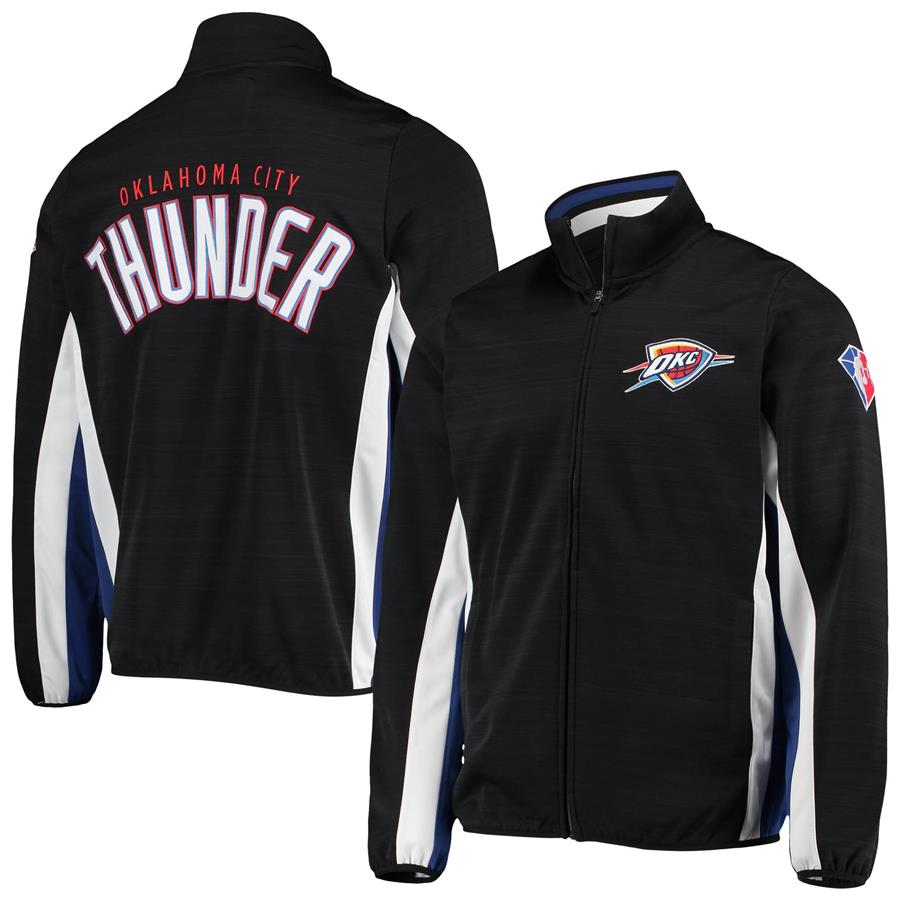 Oklahoma City ThunderG-III Sports by Carl Banks 75th Anniversary Power Forward Space-Dye Full-Zip Track Jacket - Black