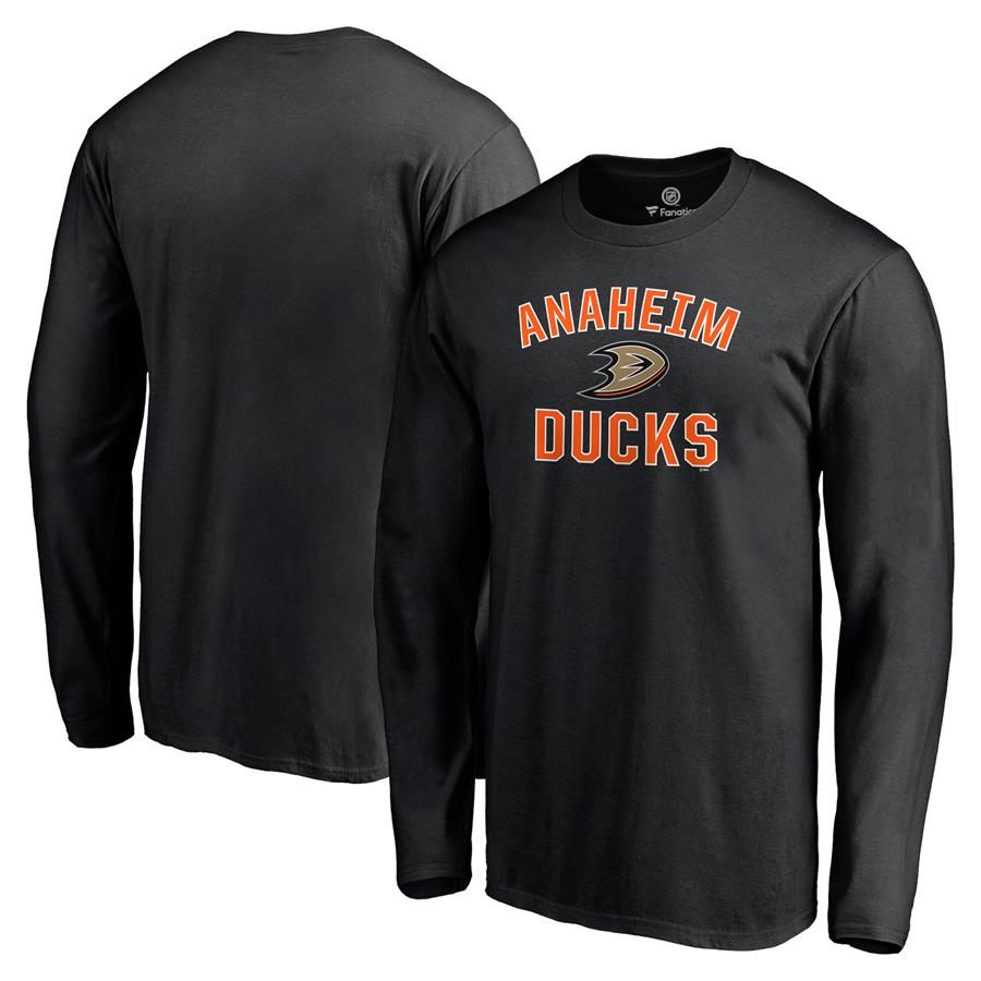 Anaheim Ducks Fanatics Branded Victory Arch Long Sleeve T-Shirt - Black