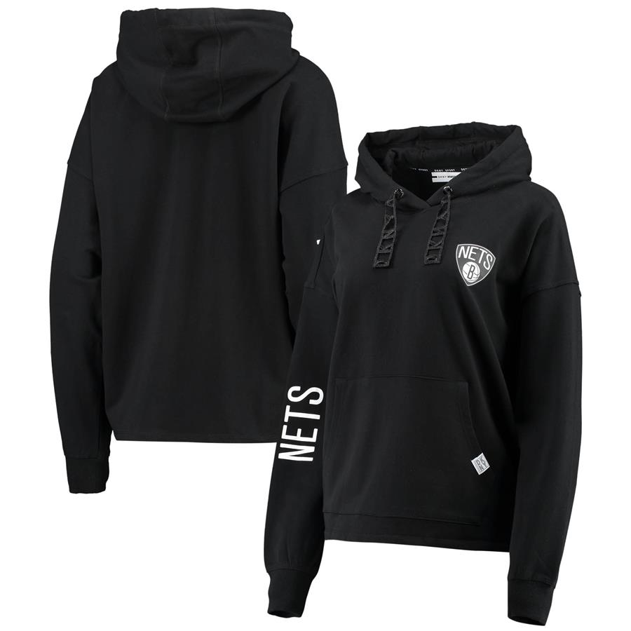 Brooklyn Nets DKNY Sport Women's Staci Pullover Hoodie - Black