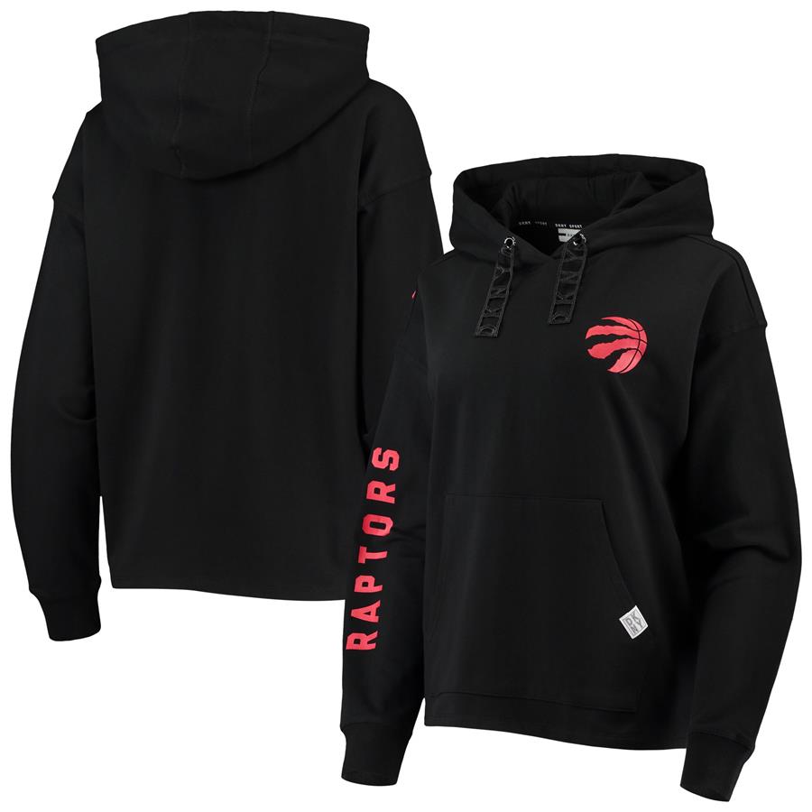 Toronto Raptors DKNY Sport Women's Staci Pullover Hoodie - Black