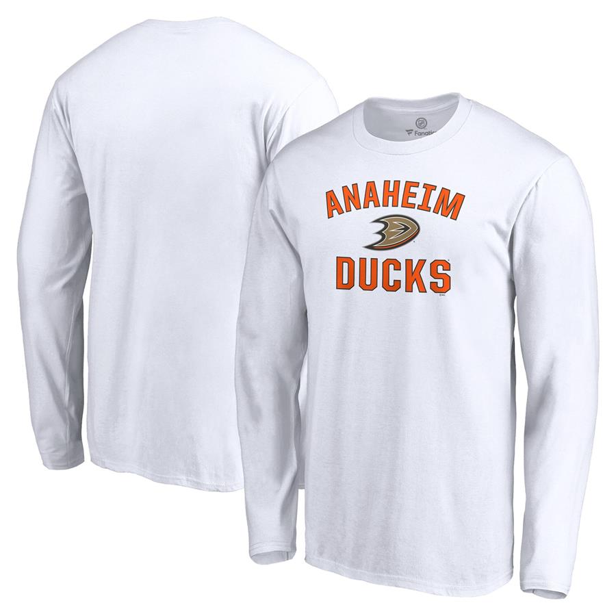 Anaheim Ducks Fanatics Branded Victory Arch Long Sleeve T-Shirt - White