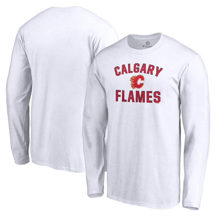 Calgary Flames Fanatics Branded Victory Arch Long Sleeve T-Shirt - White