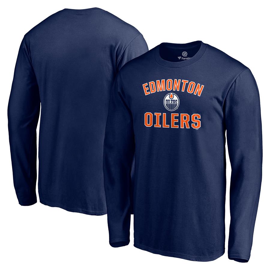 Edmonton Oilers Fanatics Branded Victory Arch Long Sleeve T-Shirt - Navy