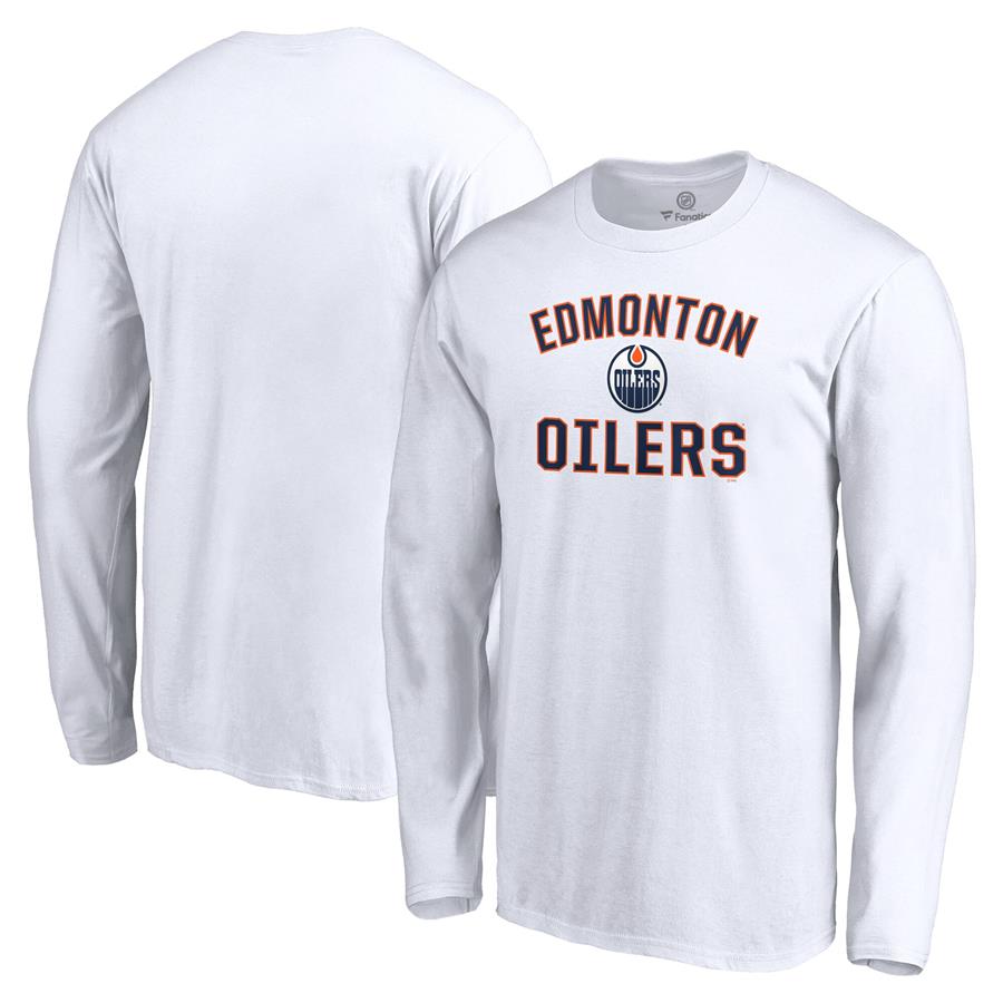 Edmonton Oilers Fanatics Branded Victory Arch Long Sleeve T-Shirt - White
