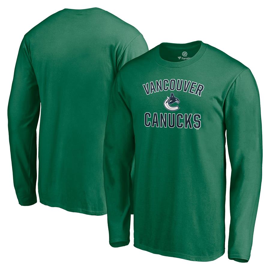 Vancouver Canucks Fanatics Branded Victory Arch Long Sleeve T-Shirt - Green