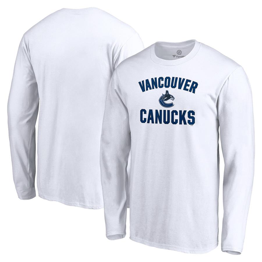 Vancouver Canucks Fanatics Branded Victory Arch Long Sleeve T-Shirt - White