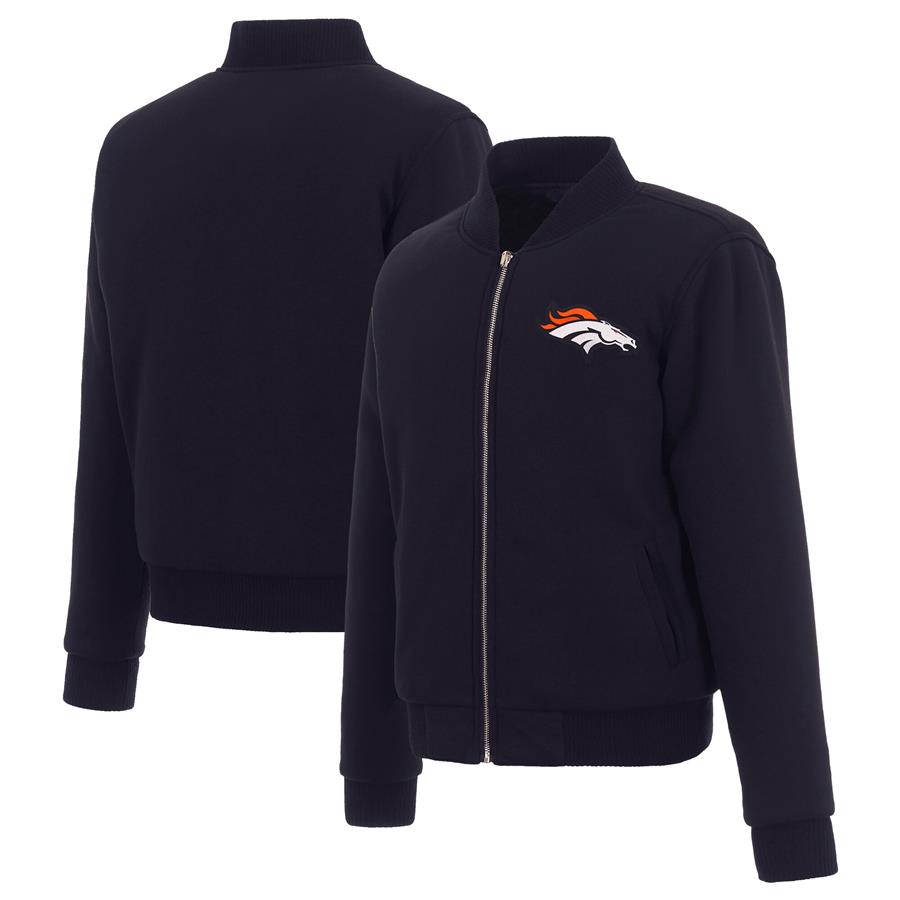 Denver Broncos JH Design Women's Reversible Fleece Full-Zip Jacket - Navy