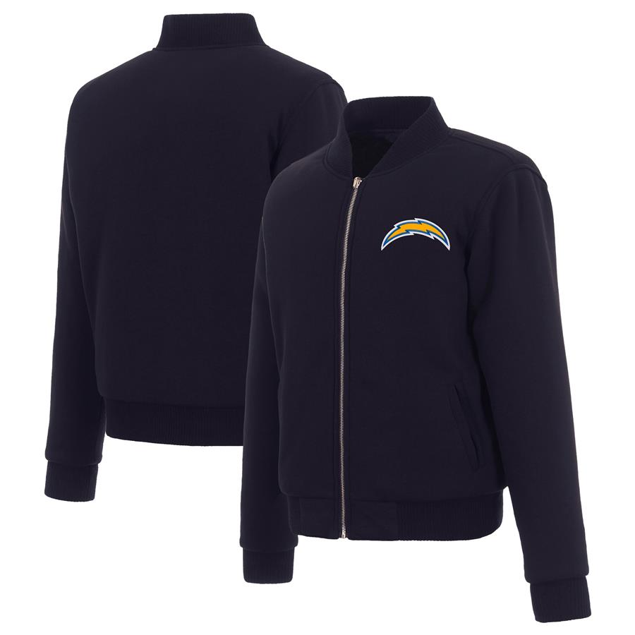 Женская куртка на молнии Los Angeles Chargers JH Design Reversible Fleece (тёмно-синий)