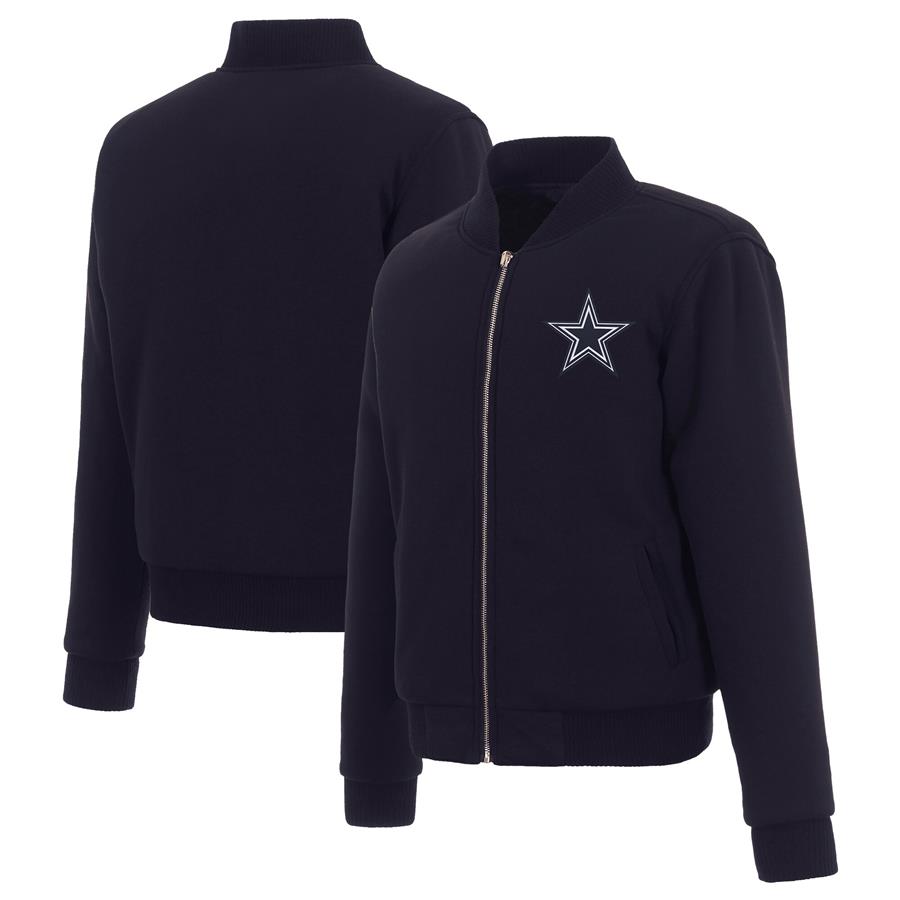 Dallas Cowboys JH Design Women's Reversible Fleece Full-Zip Jacket - Navy