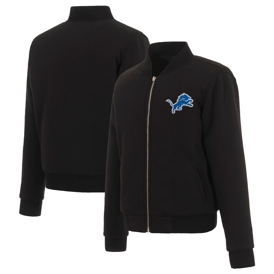 Detroit Lions JH Design Women's Reversible Fleece Full-Zip Jacket - Black