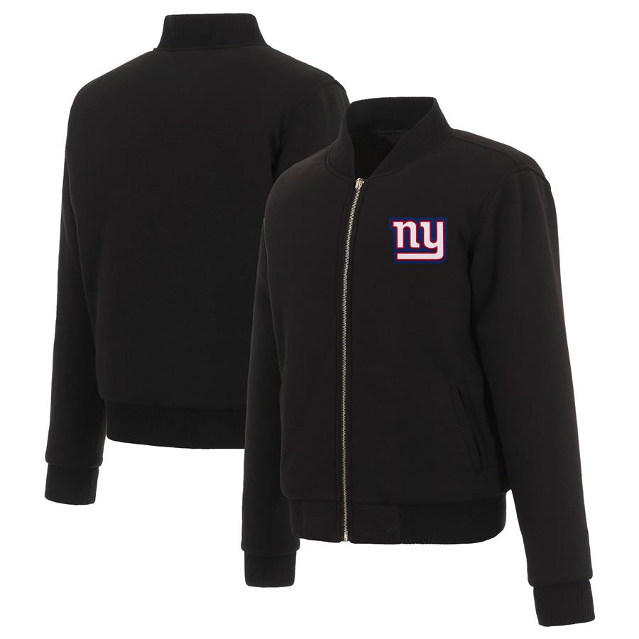 New York Giants JH Design Women's Reversible Fleece Full-Zip Jacket - Black
