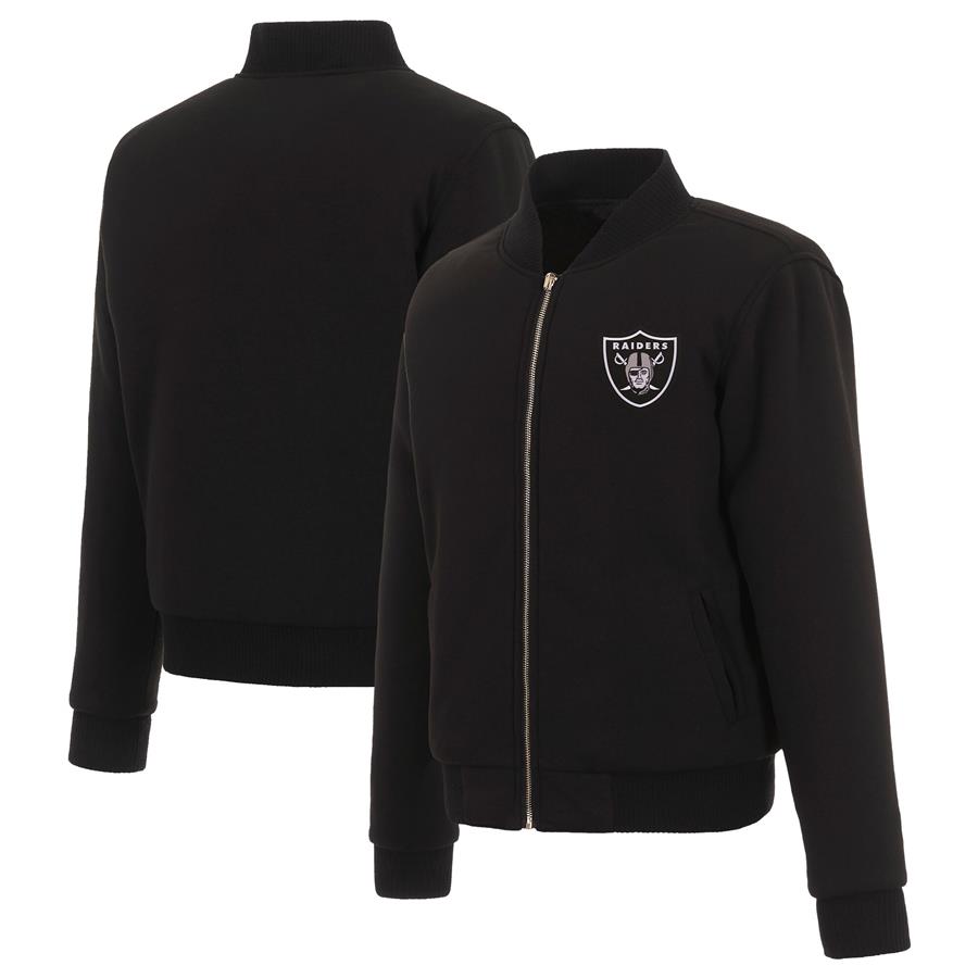 Las Vegas Raiders JH Design Women's Reversible Fleece Full-Zip Jacket - Black