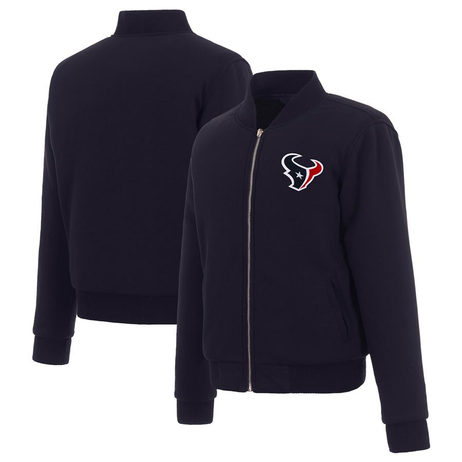 Houston Texans JH Design Women's Reversible Fleece Full-Zip Jacket - Navy