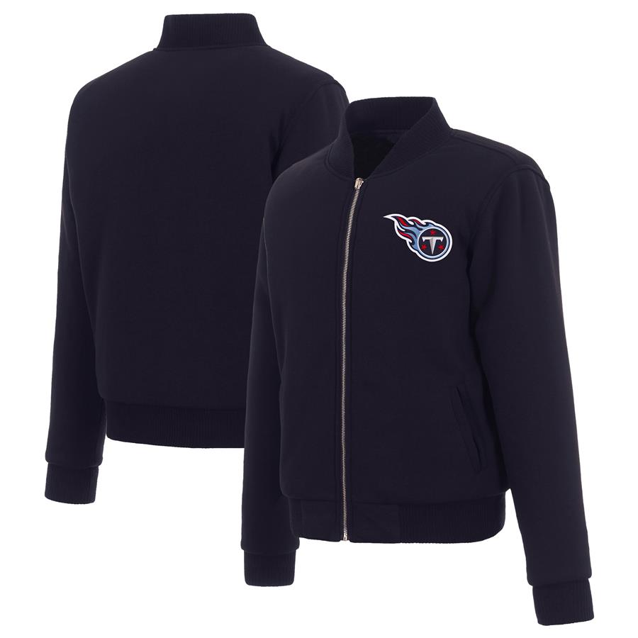 Tennessee Titans JH Design Women's Reversible Fleece Full-Zip Jacket - Navy