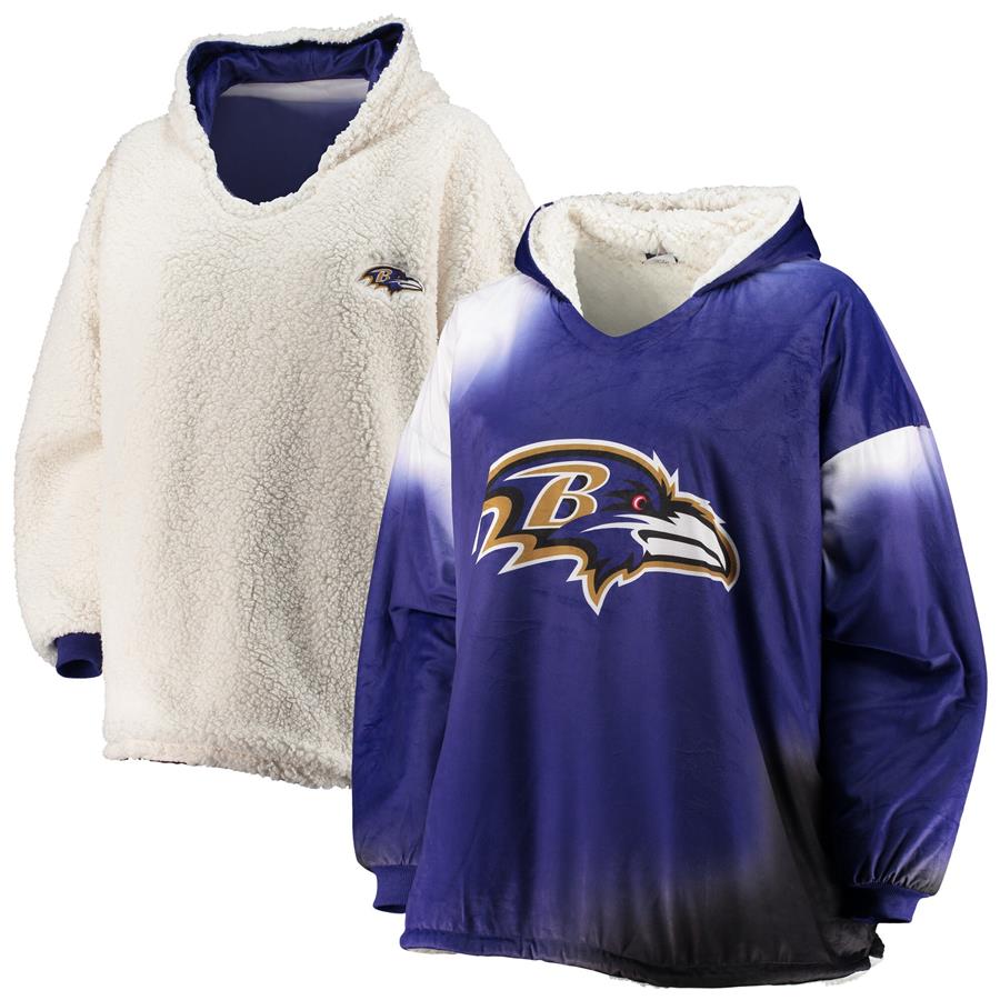 Baltimore Ravens FOCO Reversible Sherpa Hoodeez - Purple