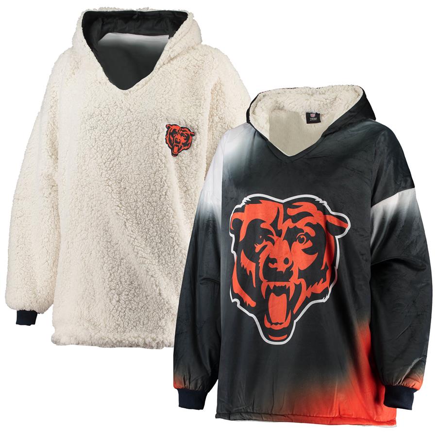 Chicago Bears FOCO Reversible Sherpa Hoodeez - Navy