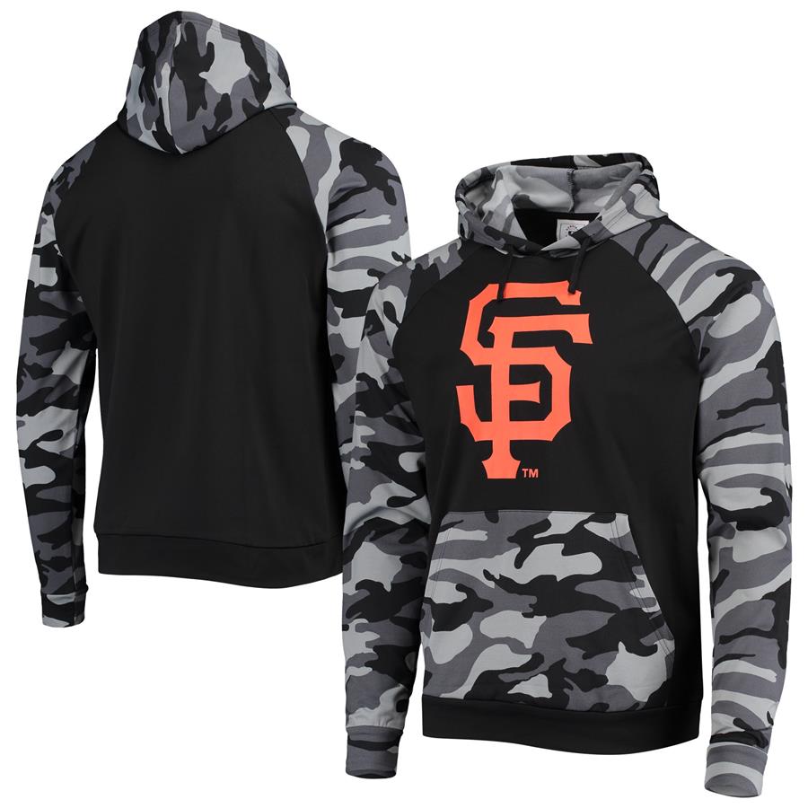 San Francisco Giants FOCO Camo Raglan Pullover Hoodie - Black