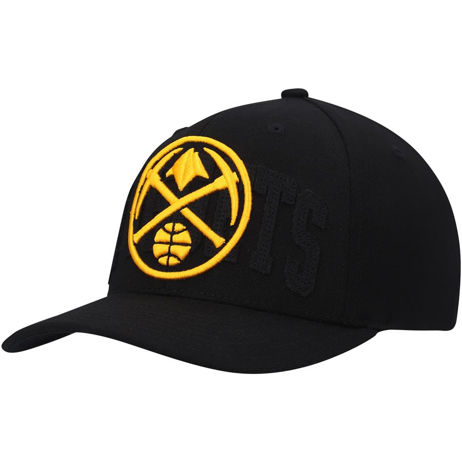 Denver Nuggets Mitchell & Ness Triple-Double Stretch Snapback Hat - Black