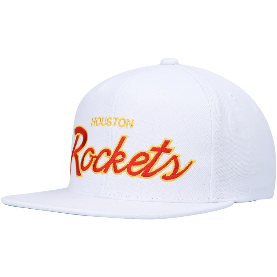 Houston Rockets Mitchell & Ness Hardwood Classics Heritage Script Snapback Hat - White