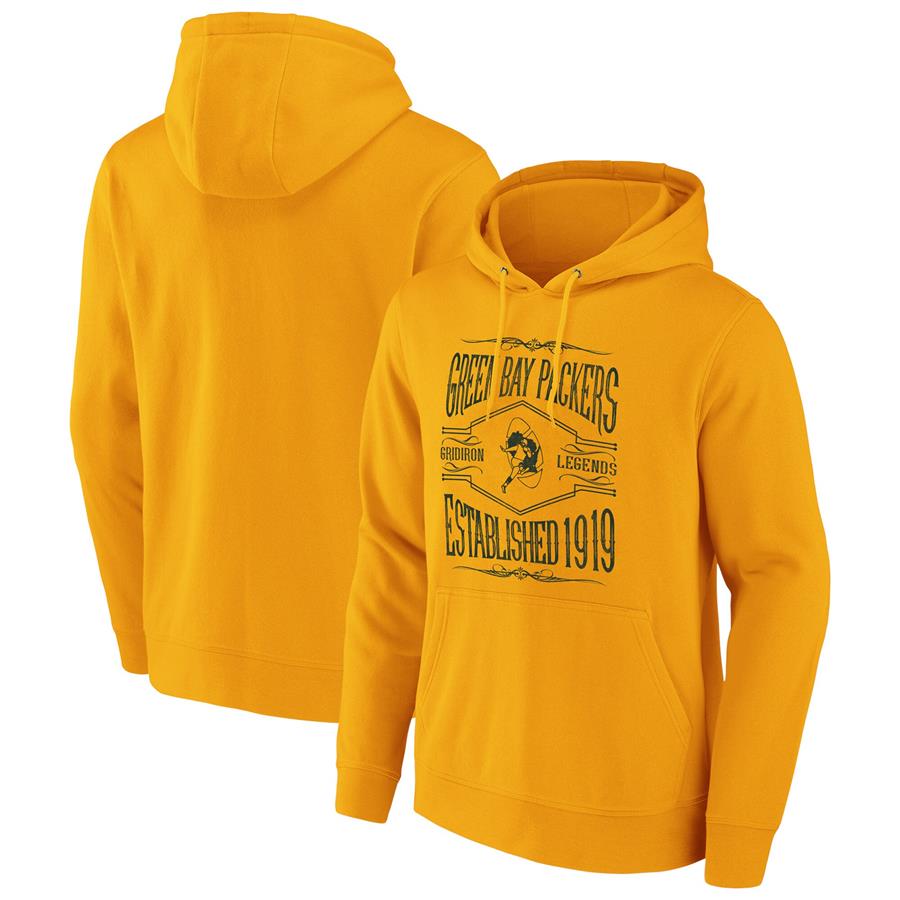 Green Bay Packers NFL x Darius Rucker Collection by Fanatics 2-Hit Pullover Hoodie - Gold