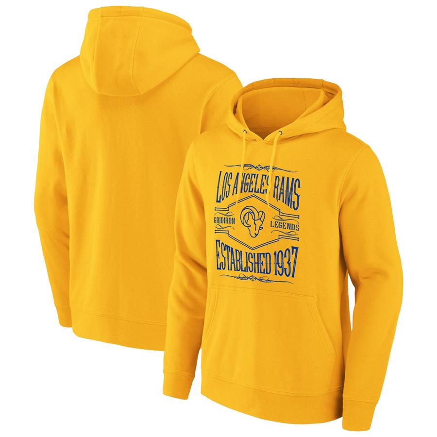 Los Angeles Rams NFL x Darius Rucker Collection by Fanatics 2-Hit Pullover Hoodie - Gold