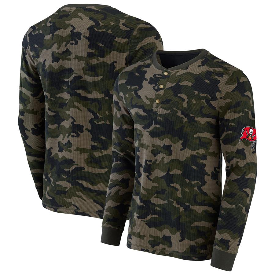 Tampa Bay Buccaneers NFL x Darius Rucker Collection by Fanatics Thermal Henley Long Sleeve T-Shirt - Camo