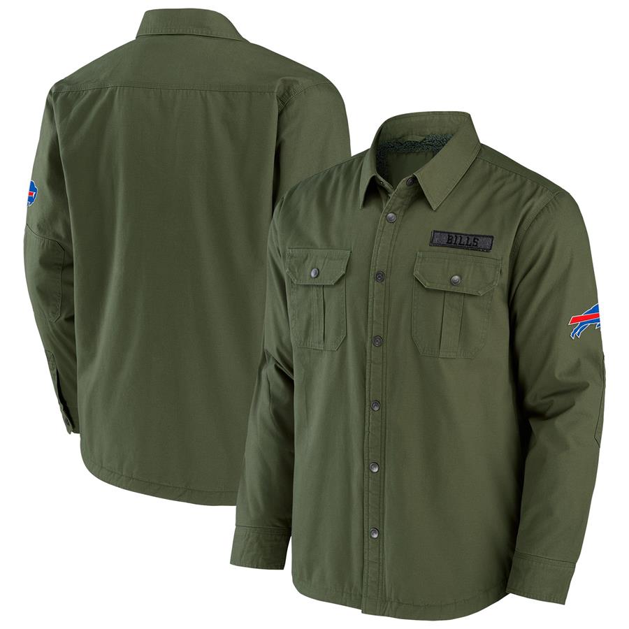 Buffalo Bills NFL x Darius Rucker Collection by Fanatics Long Sleeve Button-Up Shirt Jacket - Olive