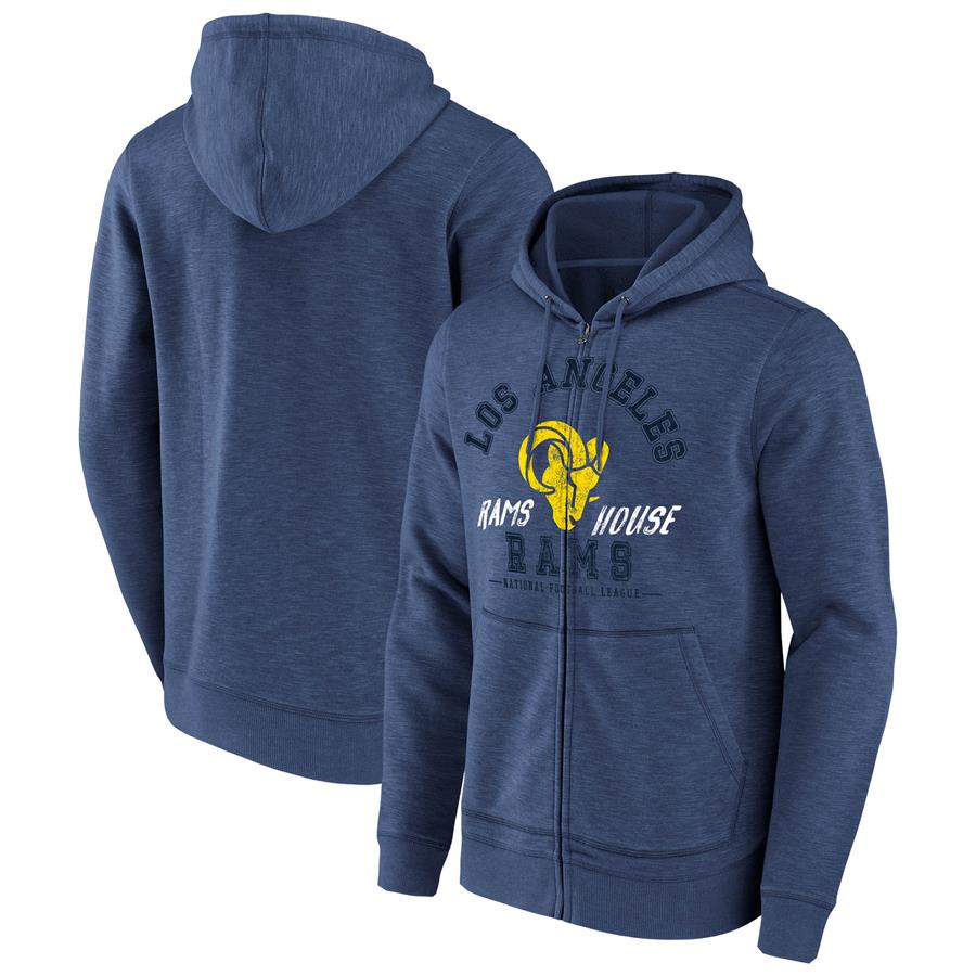 Los Angeles Rams NFL x Darius Rucker Collection by Fanatics Slub Full-Zip Hoodie - Royal