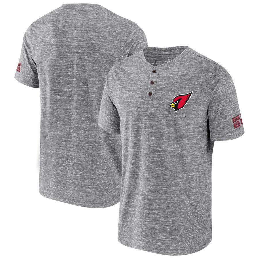 Arizona Cardinals NFL x Darius Rucker Collection by Fanatics Slub Henley T-Shirt - Heathered Gray