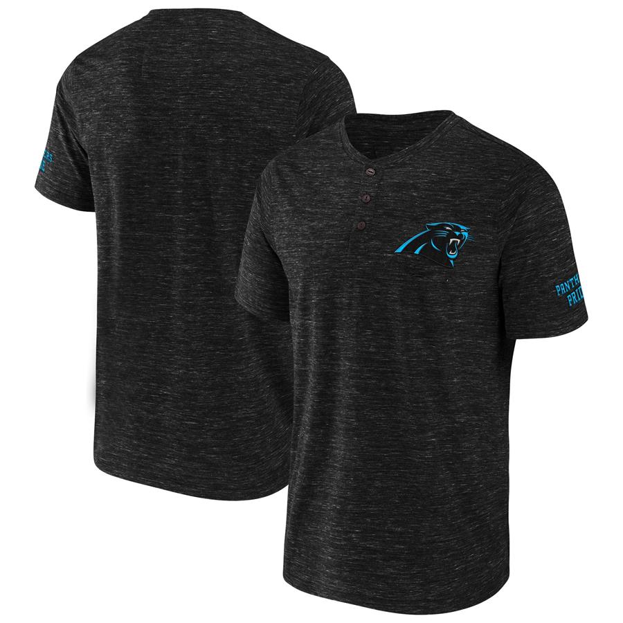 Carolina Panthers NFL x Darius Rucker Collection by Fanatics Slub Henley T-Shirt - Black