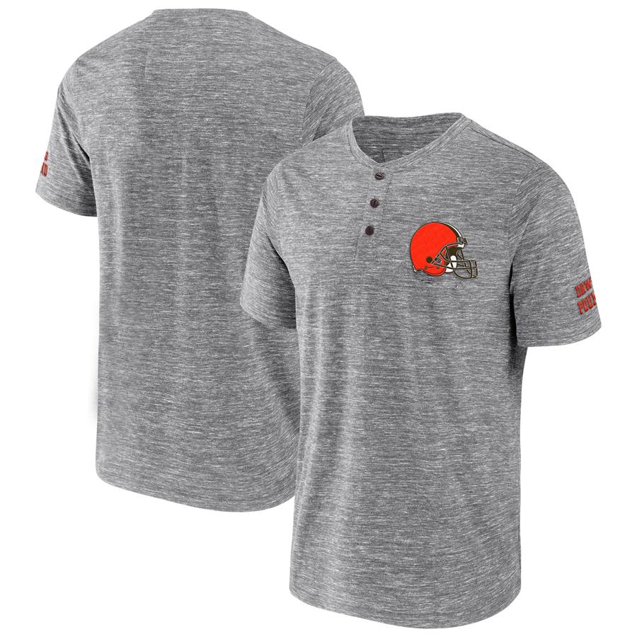 Cleveland Browns NFL x Darius Rucker Collection by Fanatics Slub Henley T-Shirt - Heathered Gray