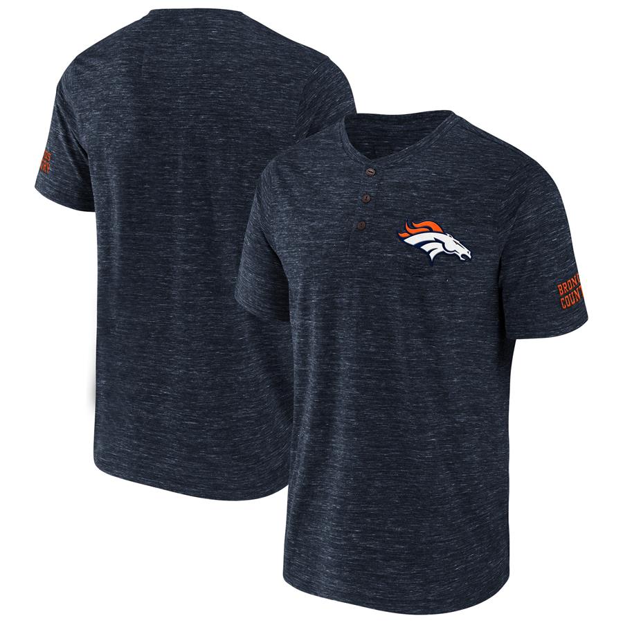Denver Broncos NFL x Darius Rucker Collection by Fanatics Slub Henley T-Shirt - Navy