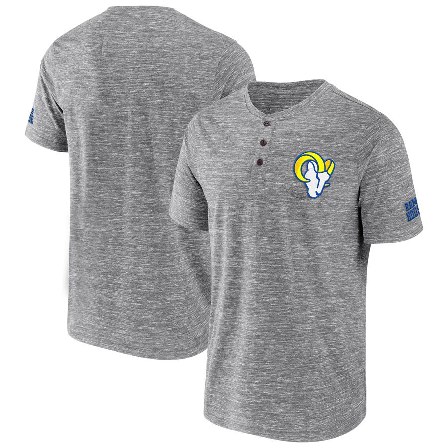 Los Angeles Rams NFL x Darius Rucker Collection by Fanatics Slub Henley T-Shirt - Heathered Gray