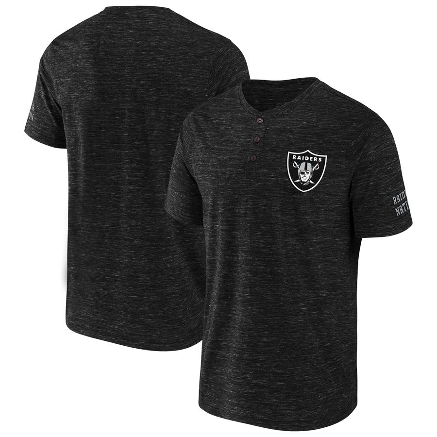 Las Vegas Raiders NFL x Darius Rucker Collection by Fanatics Slub Henley T-Shirt - Black