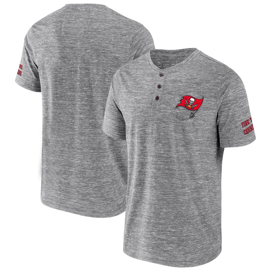 Tampa Bay Buccaneers NFL x Darius Rucker Collection by Fanatics Slub Henley T-Shirt - Heathered Gray