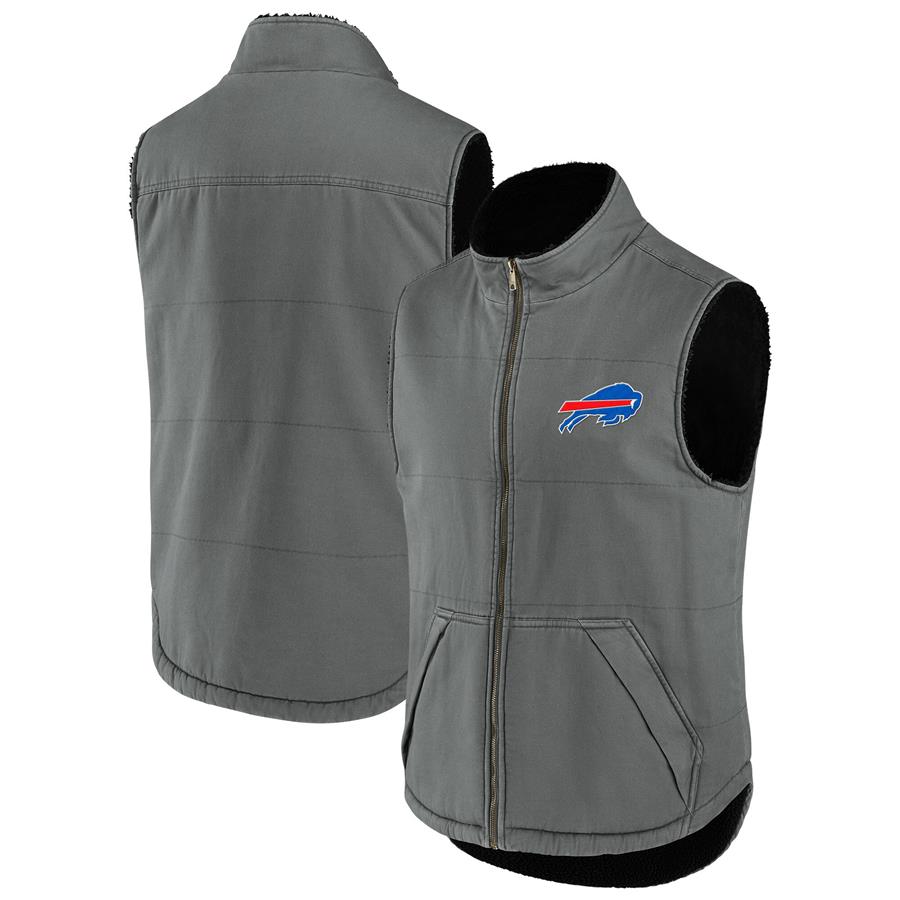 Buffalo Bills NFL x Darius Rucker Collection by Fanatics Sherpa-Lined Full-Zip Vest - Gray