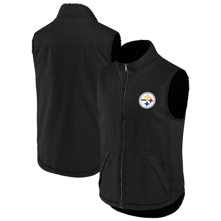 Pittsburgh Steelers NFL x Darius Rucker Collection by Fanatics Sherpa-Lined Full-Zip Vest - Black
