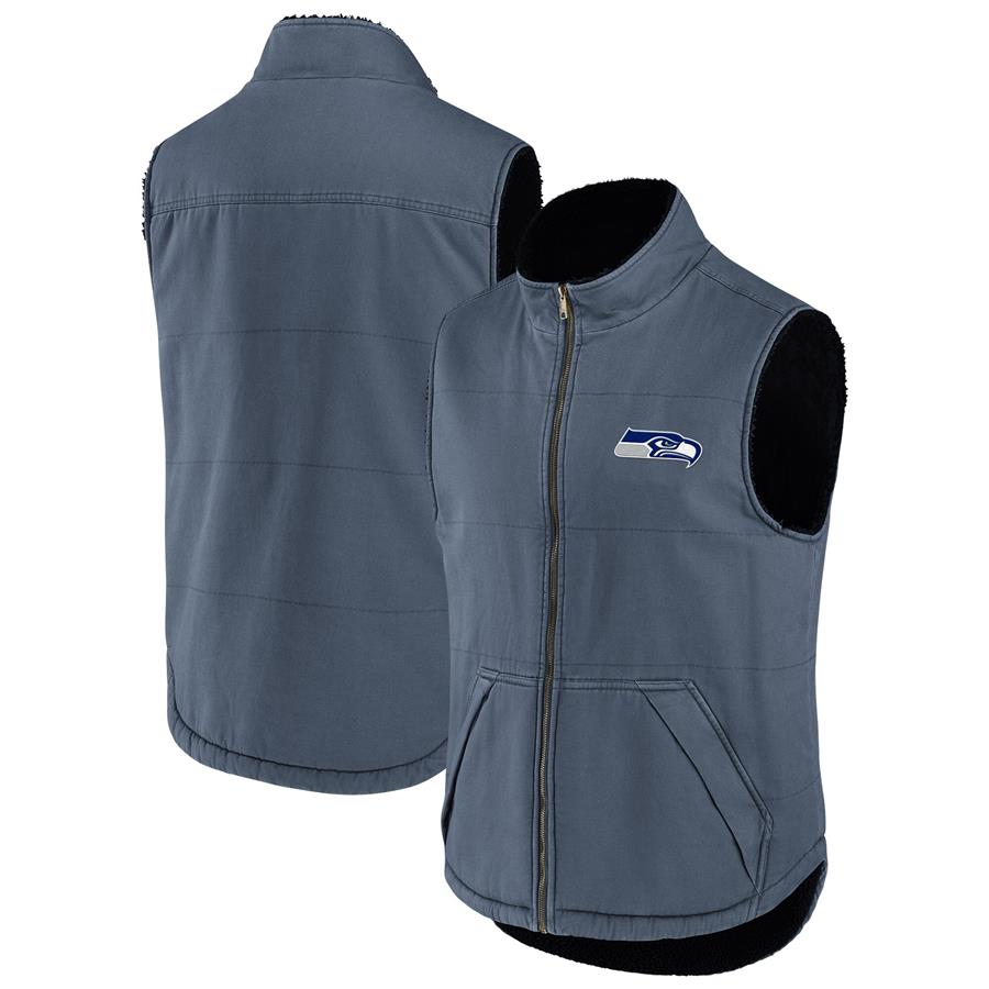Seattle Seahawks NFL x Darius Rucker Collection by Fanatics Sherpa-Lined Full-Zip Vest - College Navy
