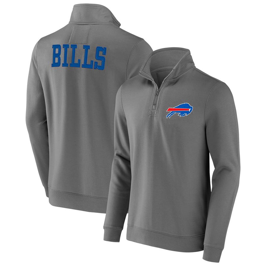 Buffalo Bills NFL x Darius Rucker Collection by Fanatics Tri-Blend Quarter-Zip Sweatshirt - Gray