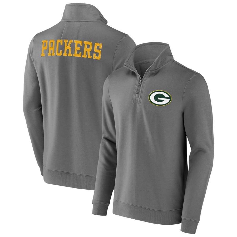 Green Bay Packers NFL x Darius Rucker Collection by Fanatics Tri-Blend Quarter-Zip Sweatshirt - Gray
