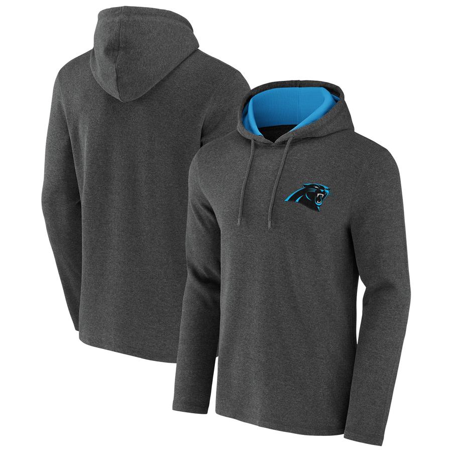 Carolina Panthers NFL x Darius Rucker Collection by Fanatics Waffle Knit Pullover Hoodie - Heathered Charcoal